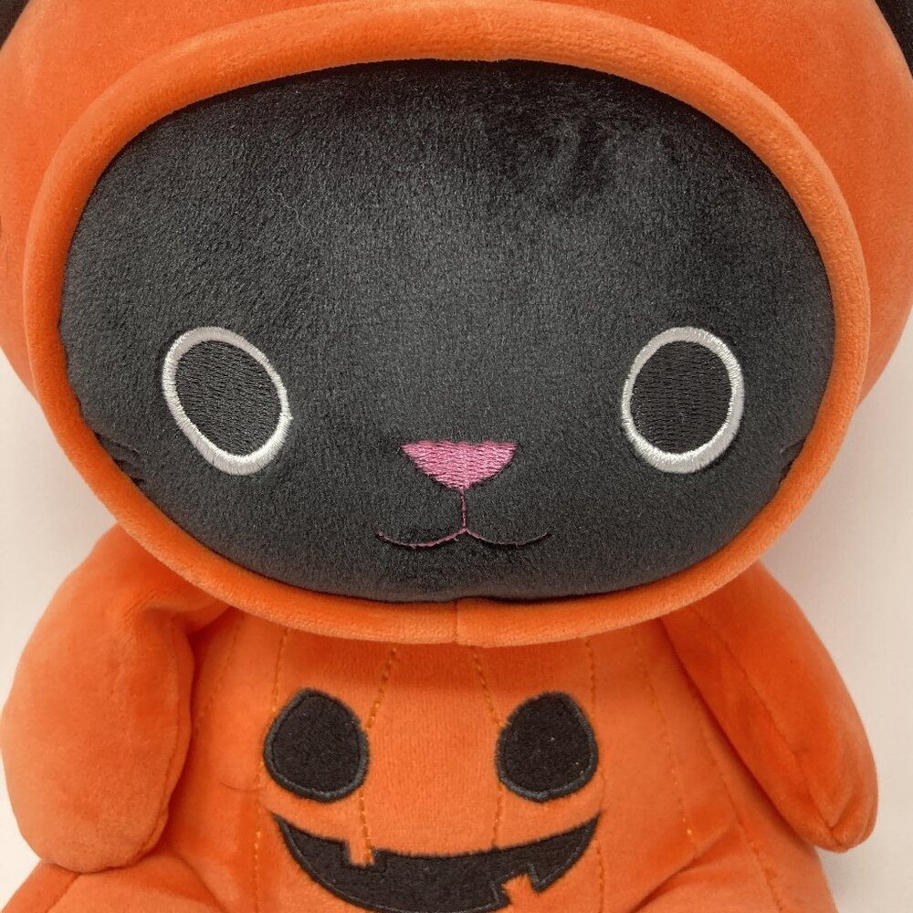 Halloween Black Cat Plush Pumpkin Costume 14" Soft Stuffed Toy Cute Kawaii Gift